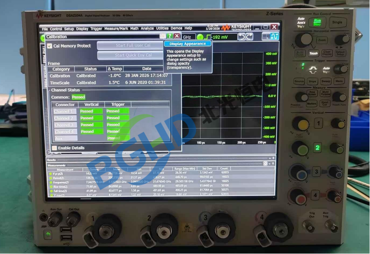 是德科技示波器通道2故障，基线偏置较大，无法测量 维修案例