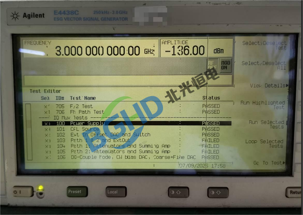 Agilent安捷伦矢量信号发生器维修案例