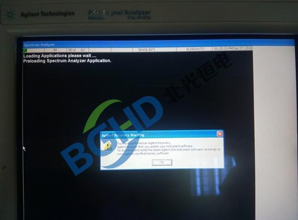 安捷伦N9030A频谱分析仪开机报错故障维修案例