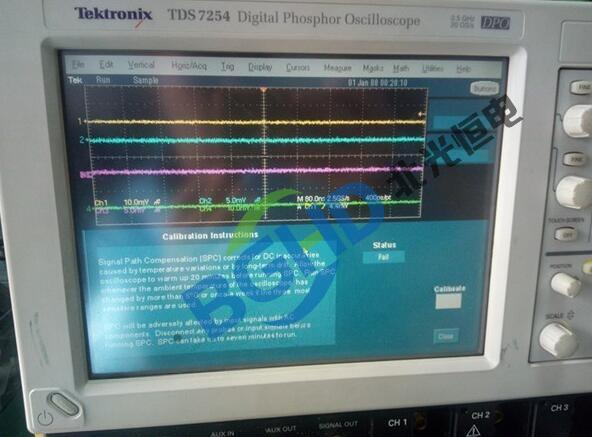 泰克TDS7254示波器自检报错531、通道1和2信号锁不住故障维修案例